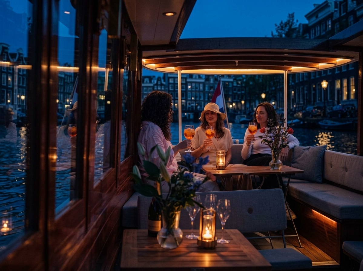 Heated saloon boat hire in Amsterdam: stay warm on a winter cruise